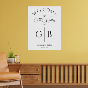 Saubere Chic-Hochzeitsempfangseingang Poster