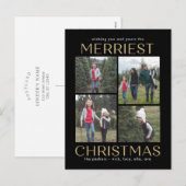 Saubere Collage-Weihnachts-Postkarte Feiertagspostkarte (Vorne/Hinten)