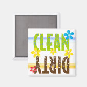 Saubere Dirty-Blume Magnet (Vorderseite/Rückseite)