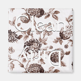 Saubere Dirty Brown Vintag Floral Toile Geschirrsp Magnet