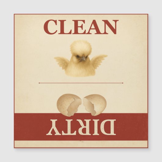 Saubere Dirty Silkie Hühnergeschirrspülmaschine Ma Magnetkarte (Vorderseite)