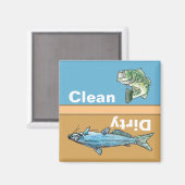 Saubere, dreckige Geschirrspülmaschine Magnet (Vorderseite/Rückseite)