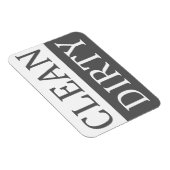 Saubere dreckige graue Geschirrspülmaschine Magnet (Rechte Seite)