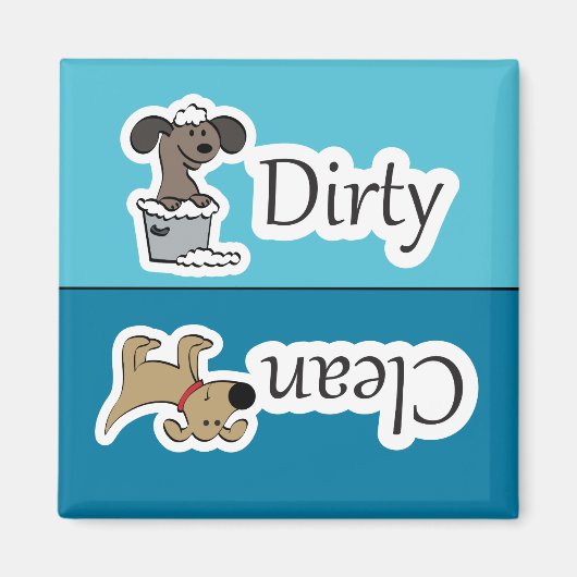Saubere/dreckige Hunde Geschirrspülmaschine Magnet (Vorne)