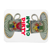 Saubere, dreckige Niedliche Geschirr Magnet (Horizontal)