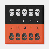 Saubere, dreckige, schwarze, schwarze Geschirrspül Magnet (Vorne)