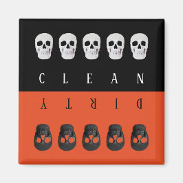 Saubere, dreckige, schwarze, schwarze Geschirrspül Magnet