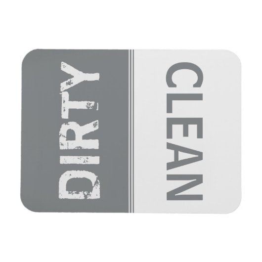 Saubere, dreckige Silberscheibe Magnet (Horizontal)