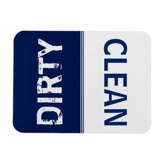 Saubere, dunkelblaue Geschirrspülmaschine Magnet (Horizontal)