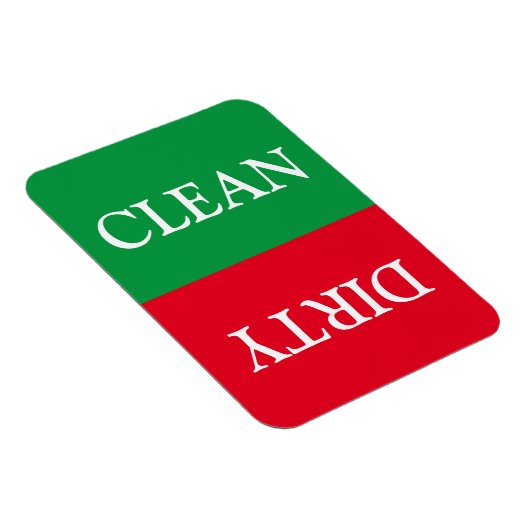 Saubere, dunkelgrüne, weiße Spülmaschine Magnet (Rechte Seite)