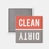 Saubere, dunkelrote Orange und warme graue Geschir Magnet (Vorderseite/Rückseite)