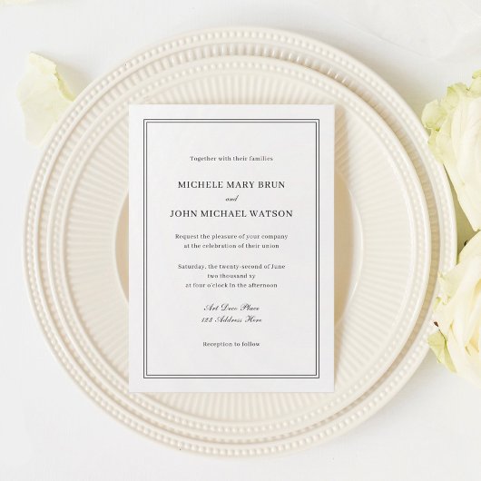 Saubere, einfache Elegante Minimalistische Hochzei Einladung