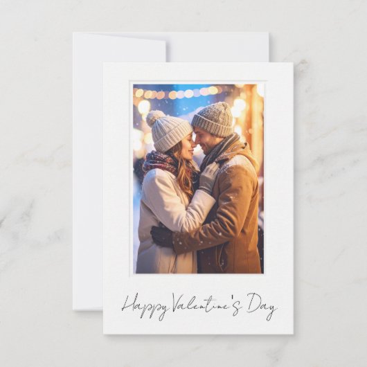 Saubere & einfache Happy Valentinstag-Flat-Karte (Vorderseite)