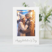 Saubere & einfache Happy Valentinstag-Flat-Karte (Stehend Vorderseite)