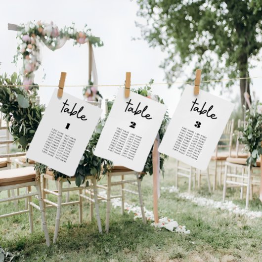 Saubere, einfache Hochzeitstisch-Seekarten Einladung