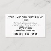 Saubere, einfache Minimalistische Berufliche Visit Visitenkarte (Rückseite)