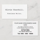 Saubere, einfache Minimalistische Berufliche Visit Visitenkarte (Vorne/Hinten)