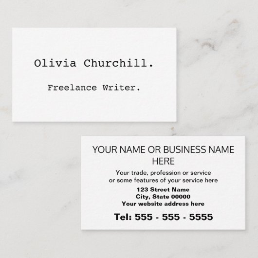 Saubere, einfache Minimalistische Berufliche Visit Visitenkarte (Vorne/Hinten)