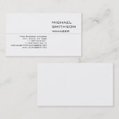 Saubere, einfache Schlichte Schwarz-weiße Visitenk Visitenkarte (Vorne/Hinten)