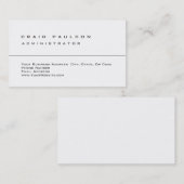 Saubere, einfache, stilvolle Schlichte White Busin Visitenkarte (Vorne/Hinten)