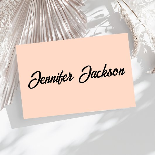 Saubere, einfache Typografie Rosa & Schwarz Elegan Visitenkarte