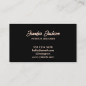 Saubere, einfache Typografie Rosa & Schwarz Elegan Visitenkarte (Rückseite)