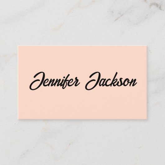 Saubere, einfache Typografie Rosa & Schwarz Elegan Visitenkarte (Vorderseite)