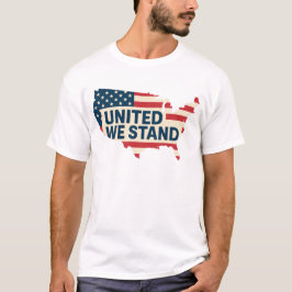 Saubere Einheit wir stehen patriotische Landkarte T-Shirt