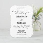 Saubere, elegante Einladung zur Hochzeit (Stehend Vorderseite)