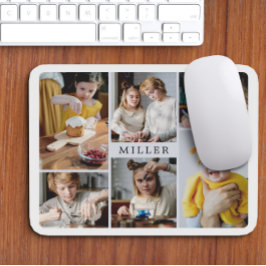 Saubere Elegante Familie 6 Foto Collage Mousepad