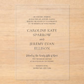 Saubere, elegante Hochzeit Acryleinladungen (Vorderseite)