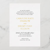 Saubere, elegante Hochzeit Folieneinladung (Vorderseite)