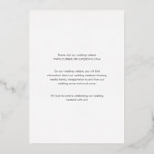 Saubere, elegante Hochzeit Folieneinladung (Rückseite)