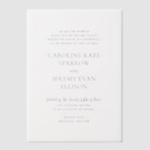 Saubere, elegante Hochzeit Pergament Einladungen (Vorderseite)