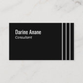 Saubere, elegante Schwarz-Weiß-Streifen Beruflich Visitenkarte (Vorderseite)