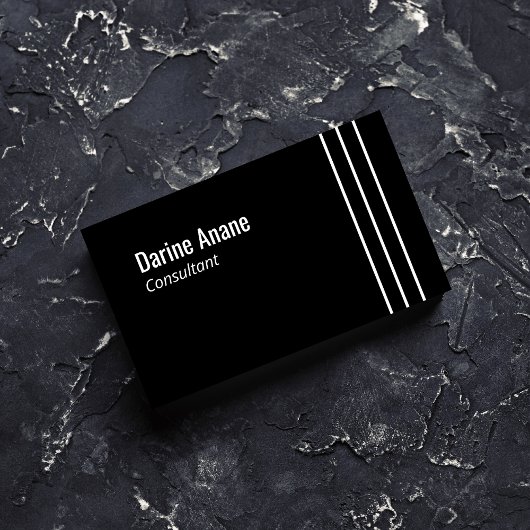 Saubere, elegante Schwarz-Weiß-Streifen Beruflich Visitenkarte