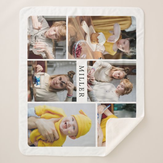 Saubere, elegante weiße Familie 6 Fotomaterial Sherpadecke (Vorderseite)