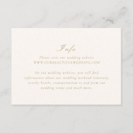 Saubere Elfenbein und Gold Elegante Hochzeit Begleitkarte