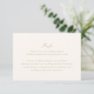 Saubere Elfenbein und Gold Elegante Hochzeit Begleitkarte