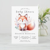 Saubere Forest Fox Kinderdusche Einladung (Stehend Vorderseite)