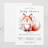 Saubere Forest Fox Kinderdusche Einladung (Vorne/Hinten)