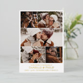 Saubere FotoCollage informelle Hochzeit Folieneinladung (Stehend vorne)