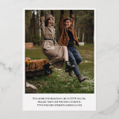 Saubere FotoCollage informelle Hochzeit Folieneinladung (Rückseite)