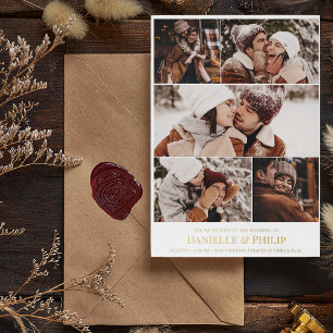 Saubere FotoCollage informelle Hochzeit Folieneinladung