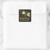 Saubere Gartenschablone | Gartenzeit Quadratischer Aufkleber (Tasche)