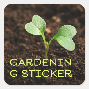 Saubere Gartenschablone   Gartenzeit Quadratischer Aufkleber