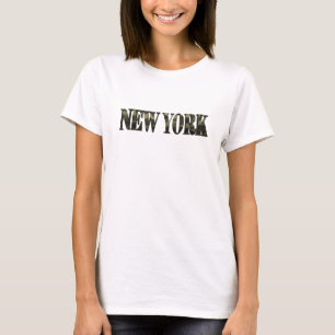 Saubere gelbe NEW YORK Textdesign T-Shirt