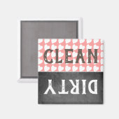 Saubere Geschirrspüler mit rosa Herz Magnet (Vorderseite/Rückseite)