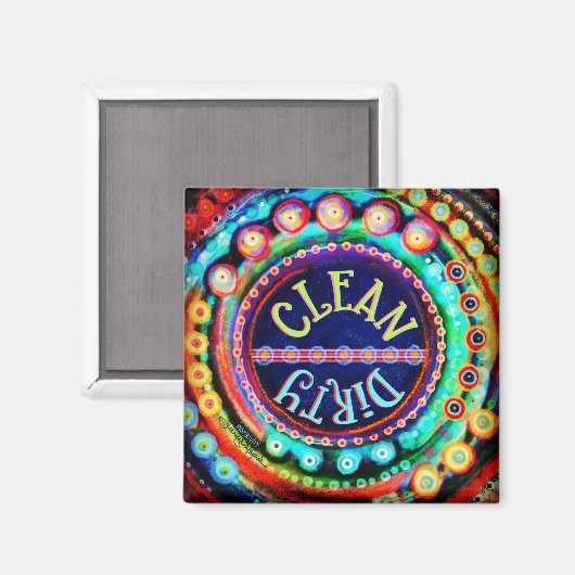 Saubere Geschirrspüler Spaß farbenfroh Niedlich Magnet (Vorderseite/Rückseite)