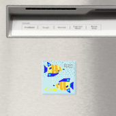 Saubere Geschirrspülmagnete - blaugelber Fisch Magnet (In Situ (Geschirrspüler))